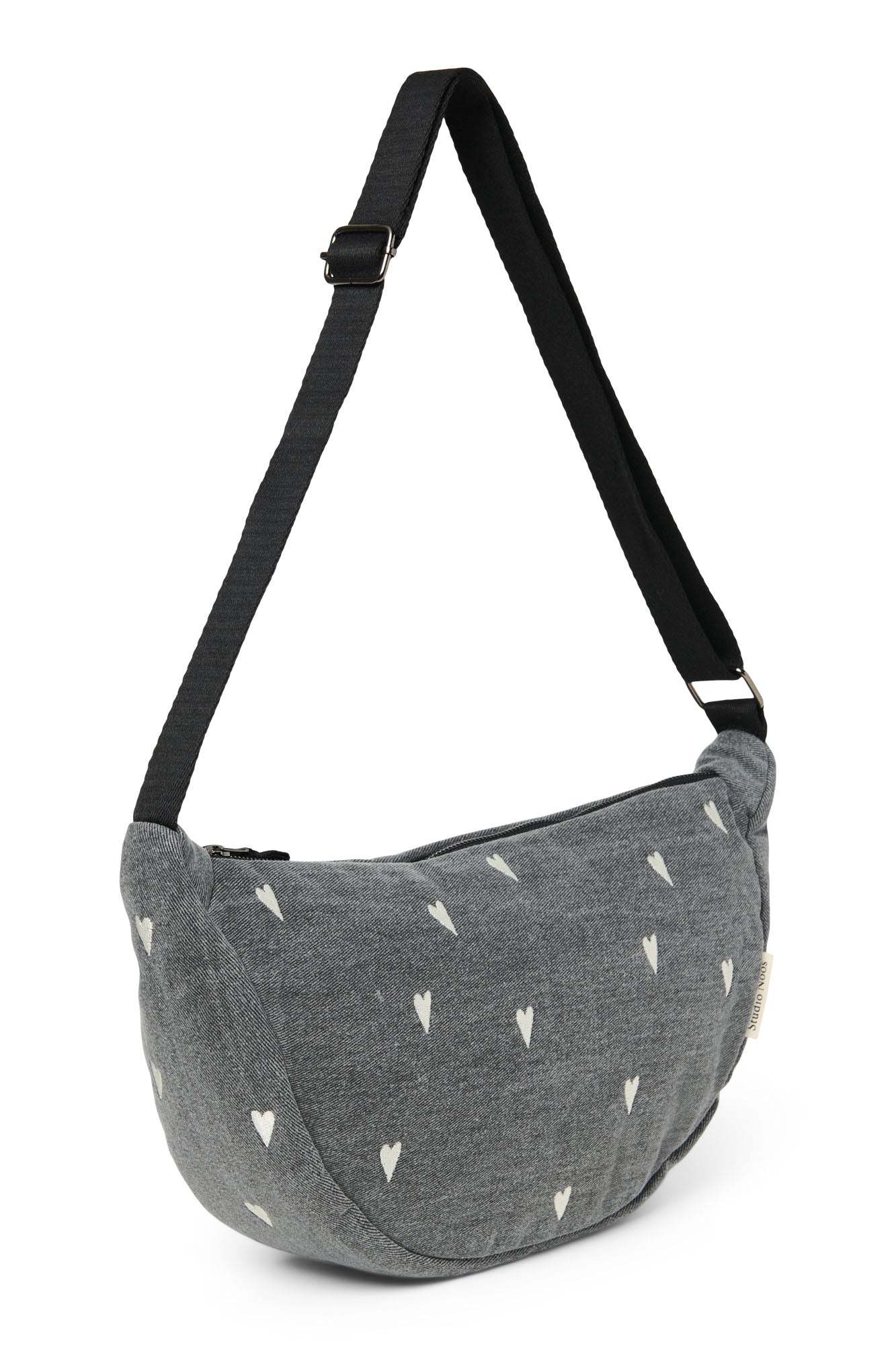 Studio Noos Denim Bauchtasche Grey Hearts Grau Denim