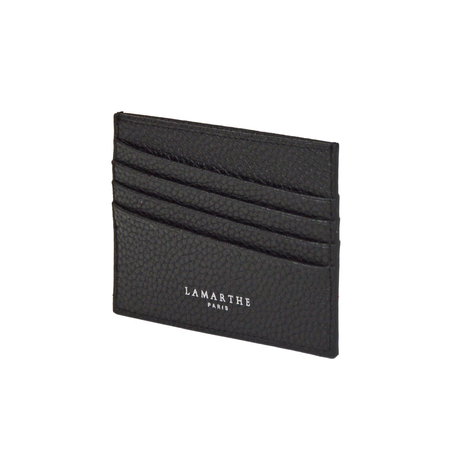 Lamarthe Free Kartenetui Schwarz Spaltleder 8 Fächer