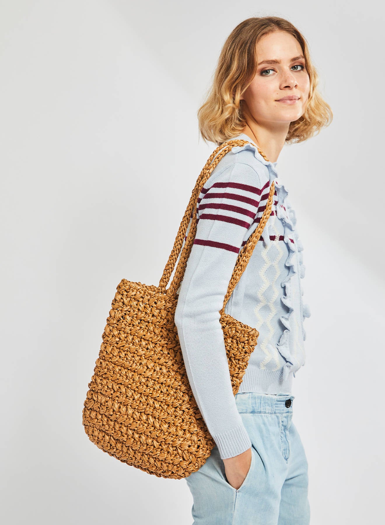Maria la Rosa Sioux Tote Natural Rafia