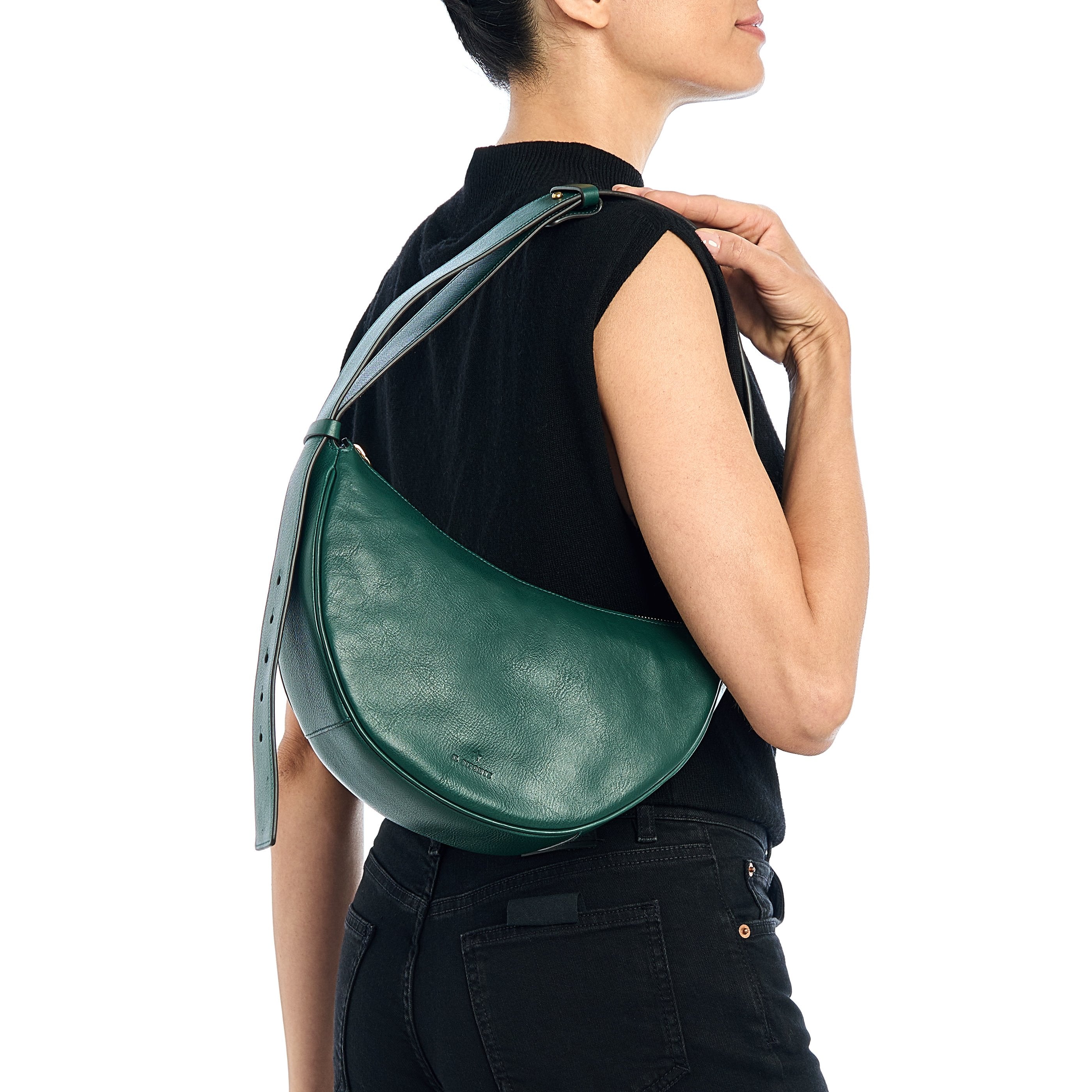 Il Bisonte Oliveta Hobo Handtasche Grün Rindsleder