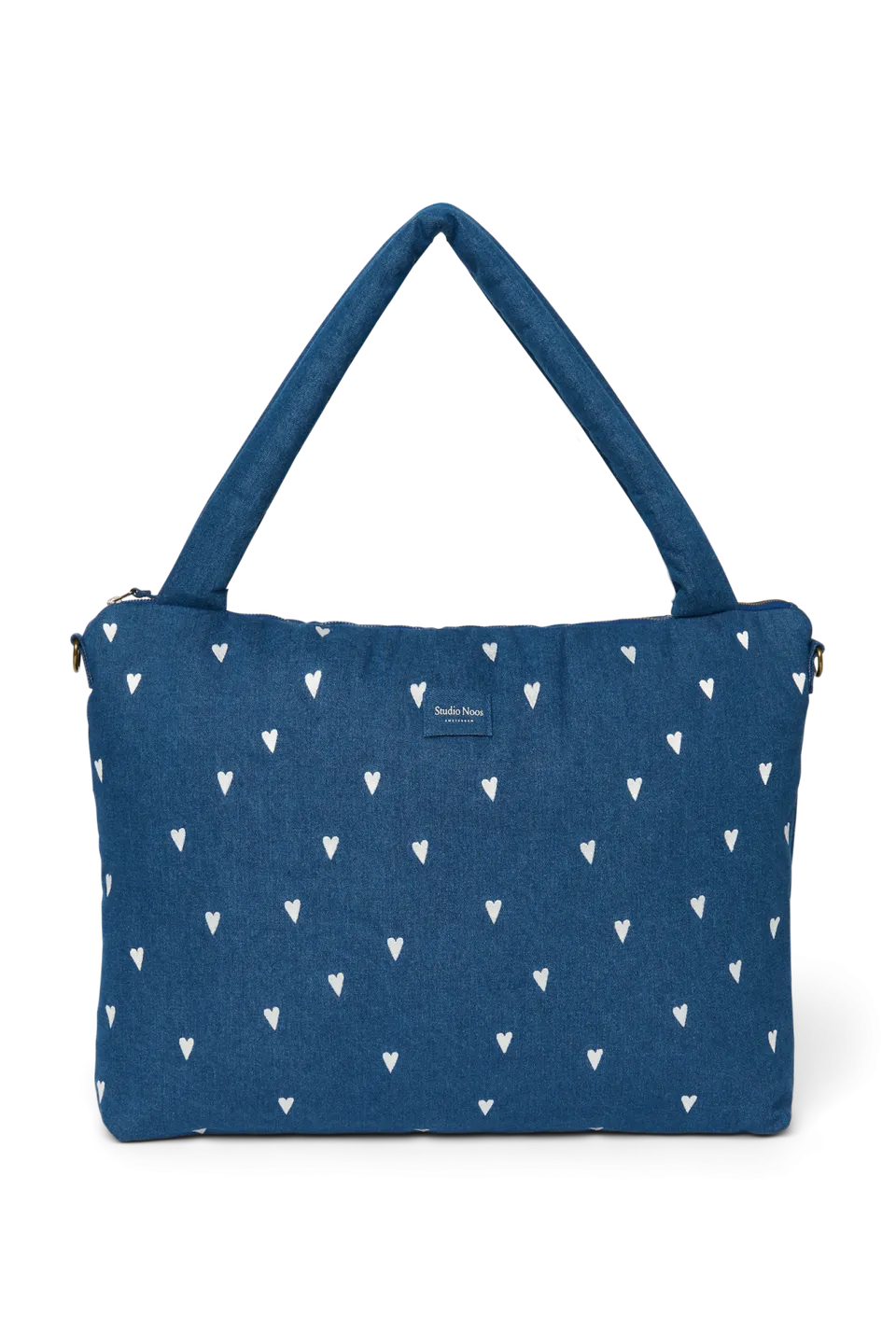 Studio Noos Denim Diaper Bag Wickeltasche Dark Blue Hearts Denim