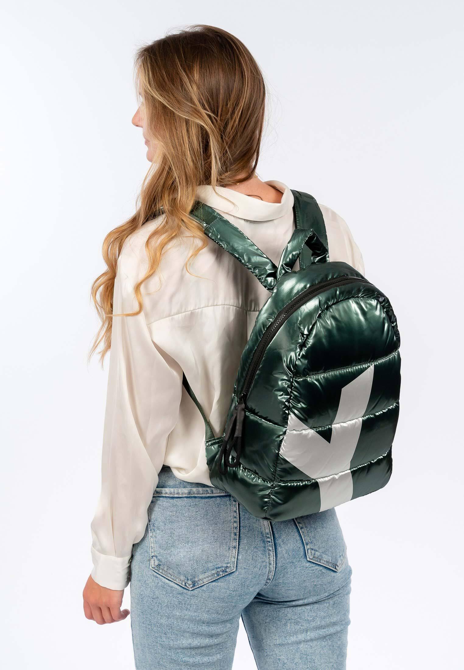 SURI FREY Melany Backpack Rucksack Green Metallic 28cm
