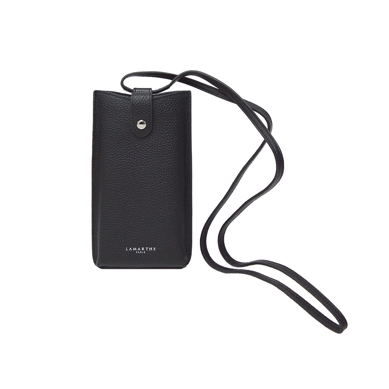 Lamarthe Ambre Handytasche Schwarz Rindsleder