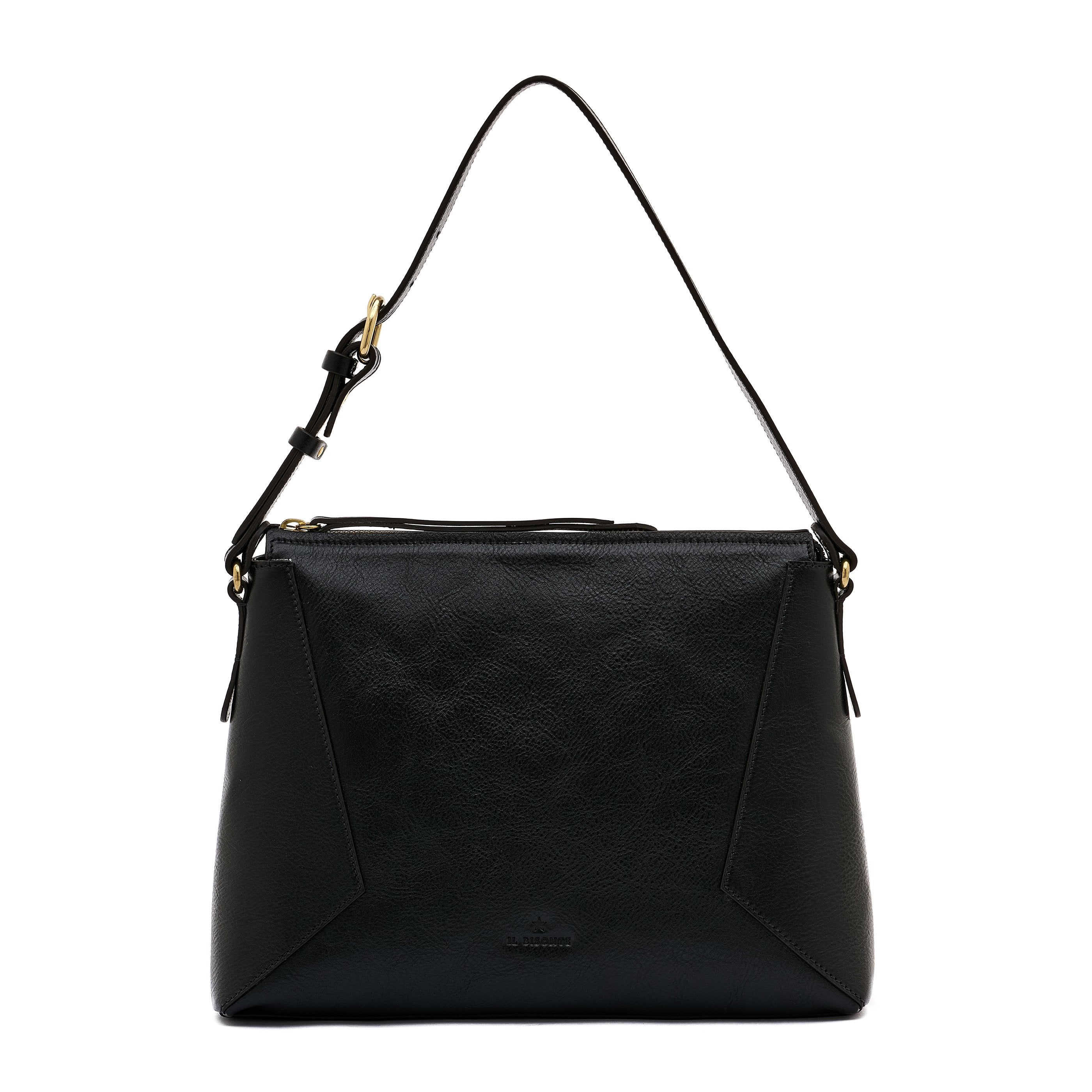 Il Bisonte Storia Schultertasche Schwarz Vollleder
