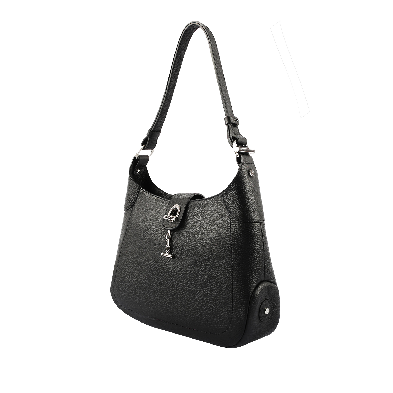 Lamarthe Paris Umhängetasche Schwarz Vollleder