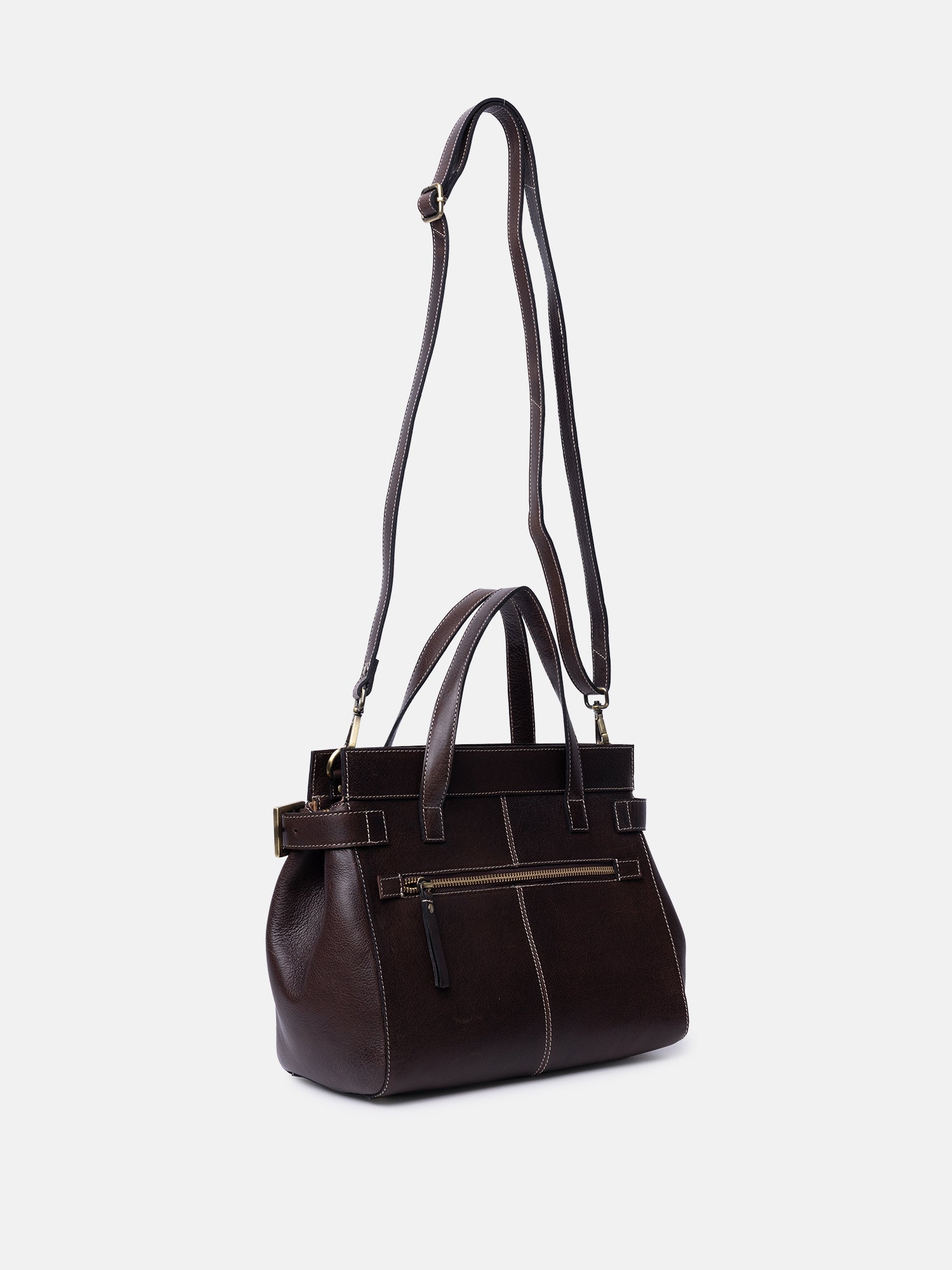 RE:DESIGNED Siri Small Handtasche Dunkelbraun Vollleder