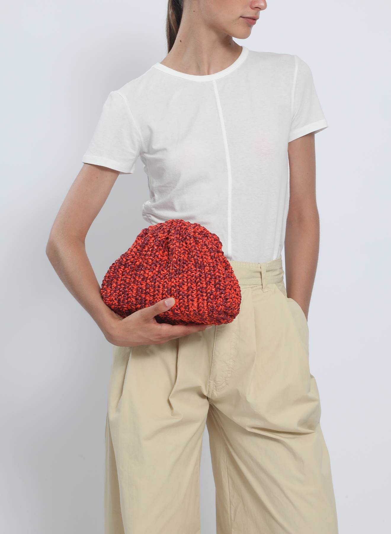 Maria la Rosa Melange WBS25.8.1 Clutch rost Raffia