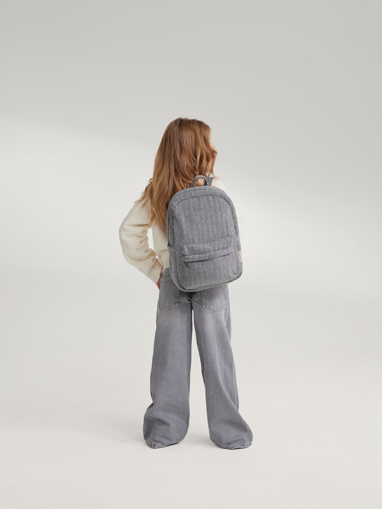 Studio Noos Flannel Chalkstripe Midi Rucksack Hellgrau