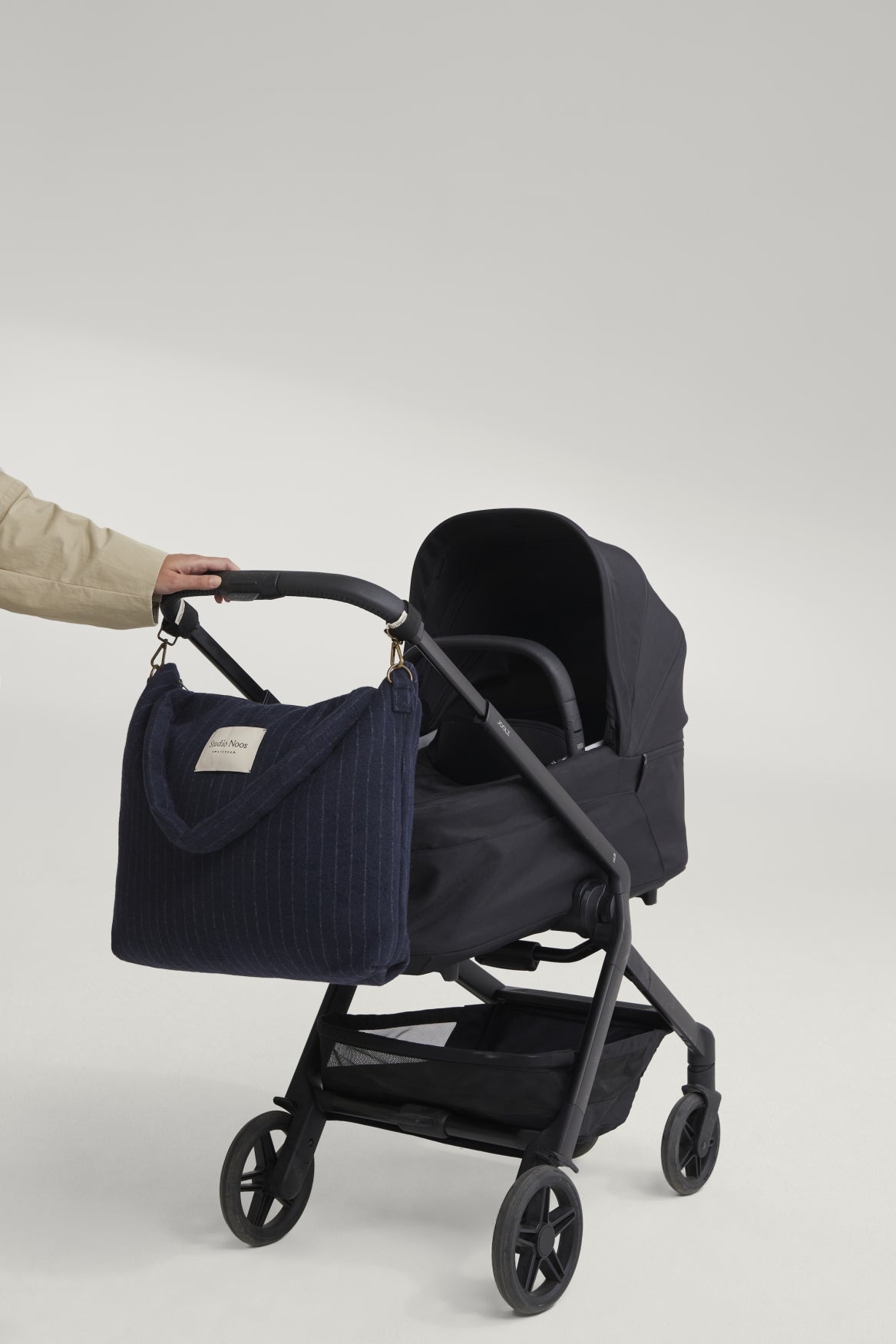 Studio Noos Chalkstripe Wickeltasche Dunkelblau Flanell