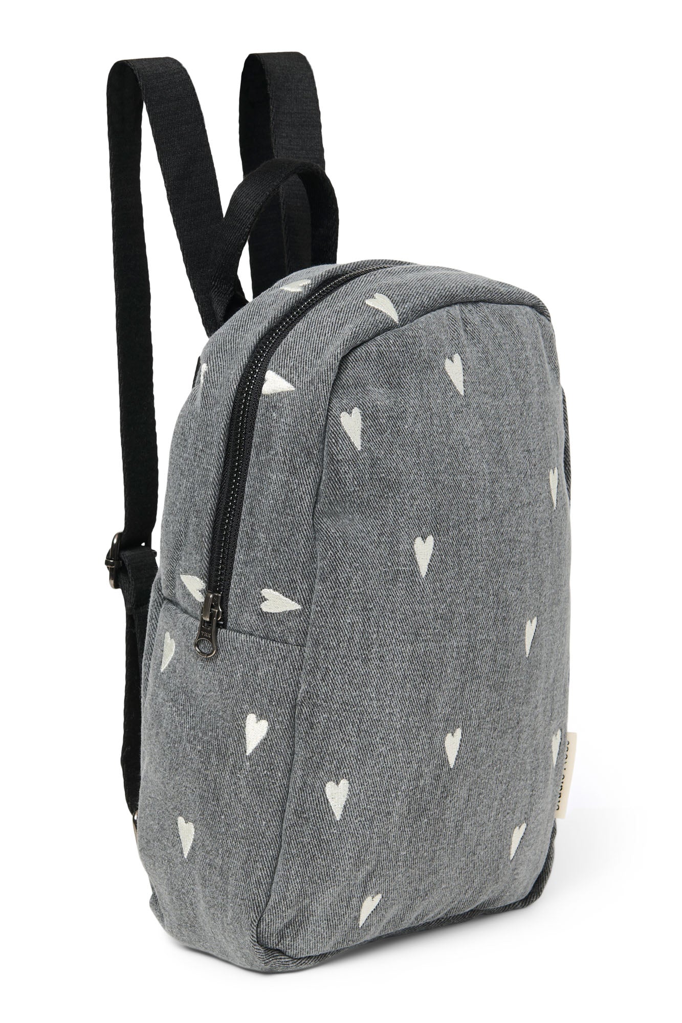 Studio Noos Denim Mini Backpack 1090 Rucksack Grey Hearts