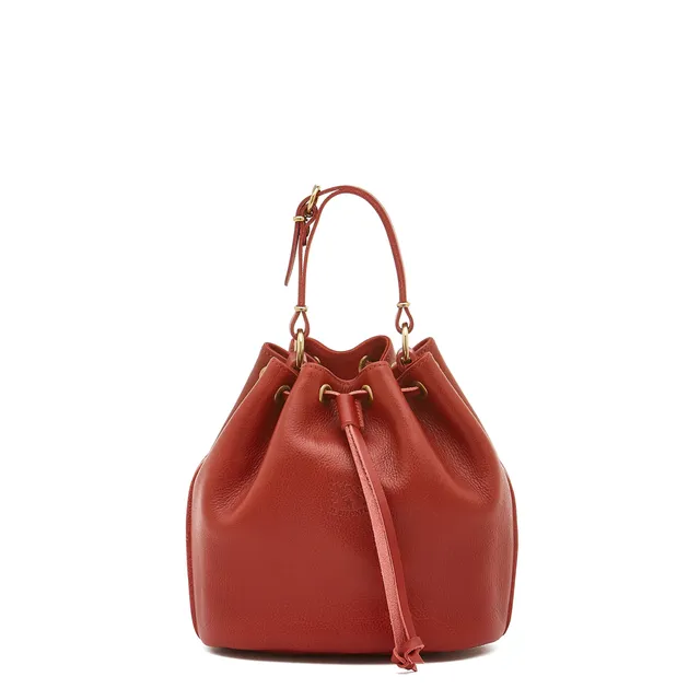 Il Bisonte Beuteltasche Vollleder rot
