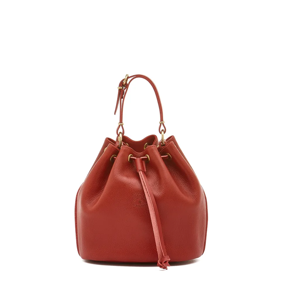 Il Bisonte Beuteltasche Vollleder rot