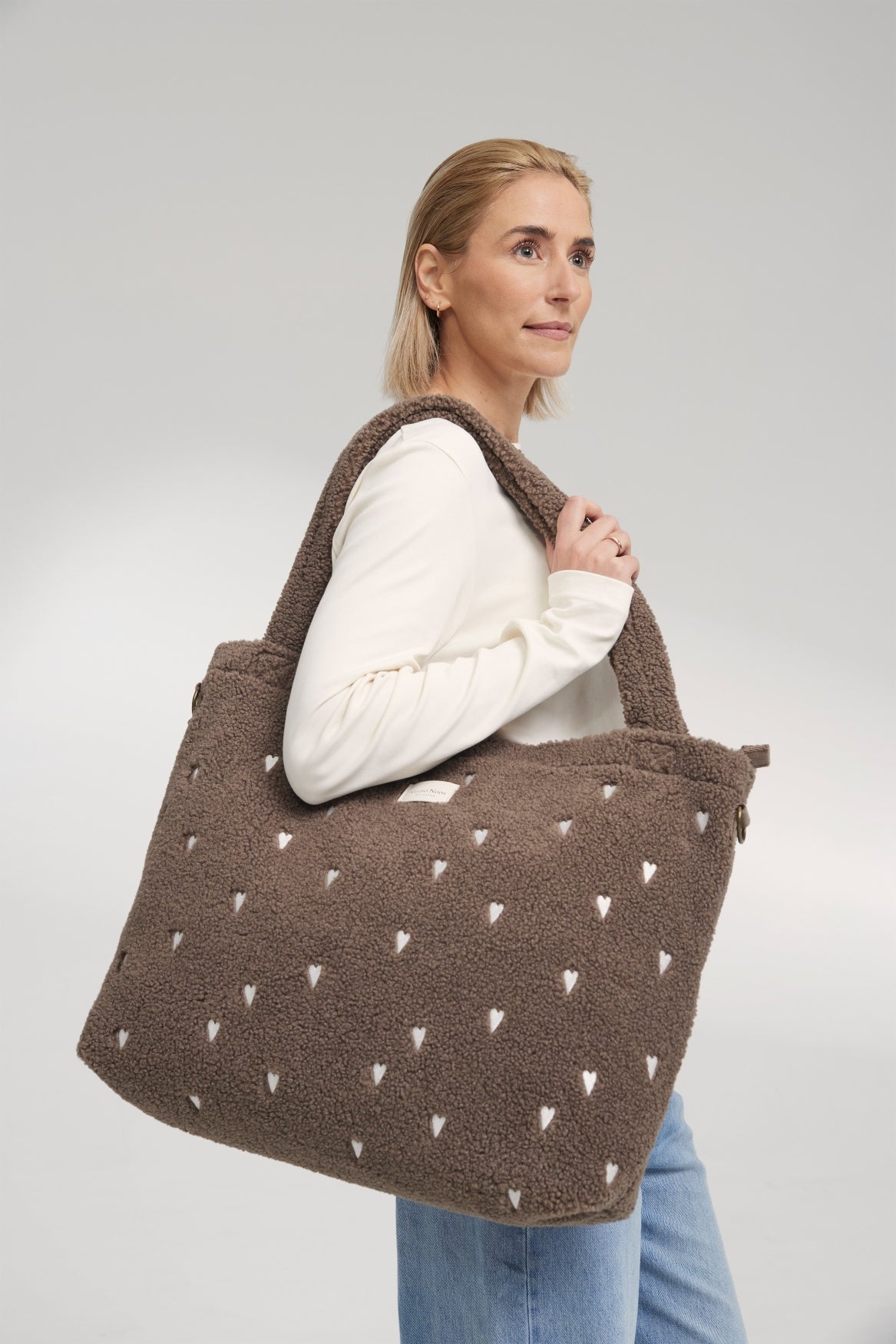 Studio Noos Teddy Diaper Bag Wickeltasche Brown Hearts