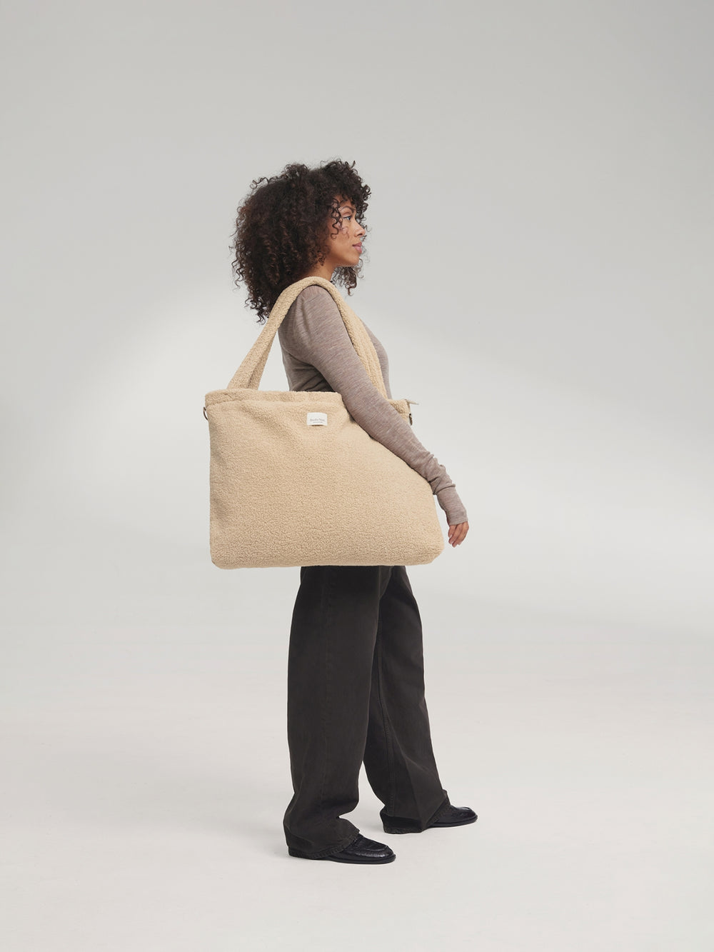 Studio Noos Teddy Wickeltasche Ecru mit Flaschenhalter