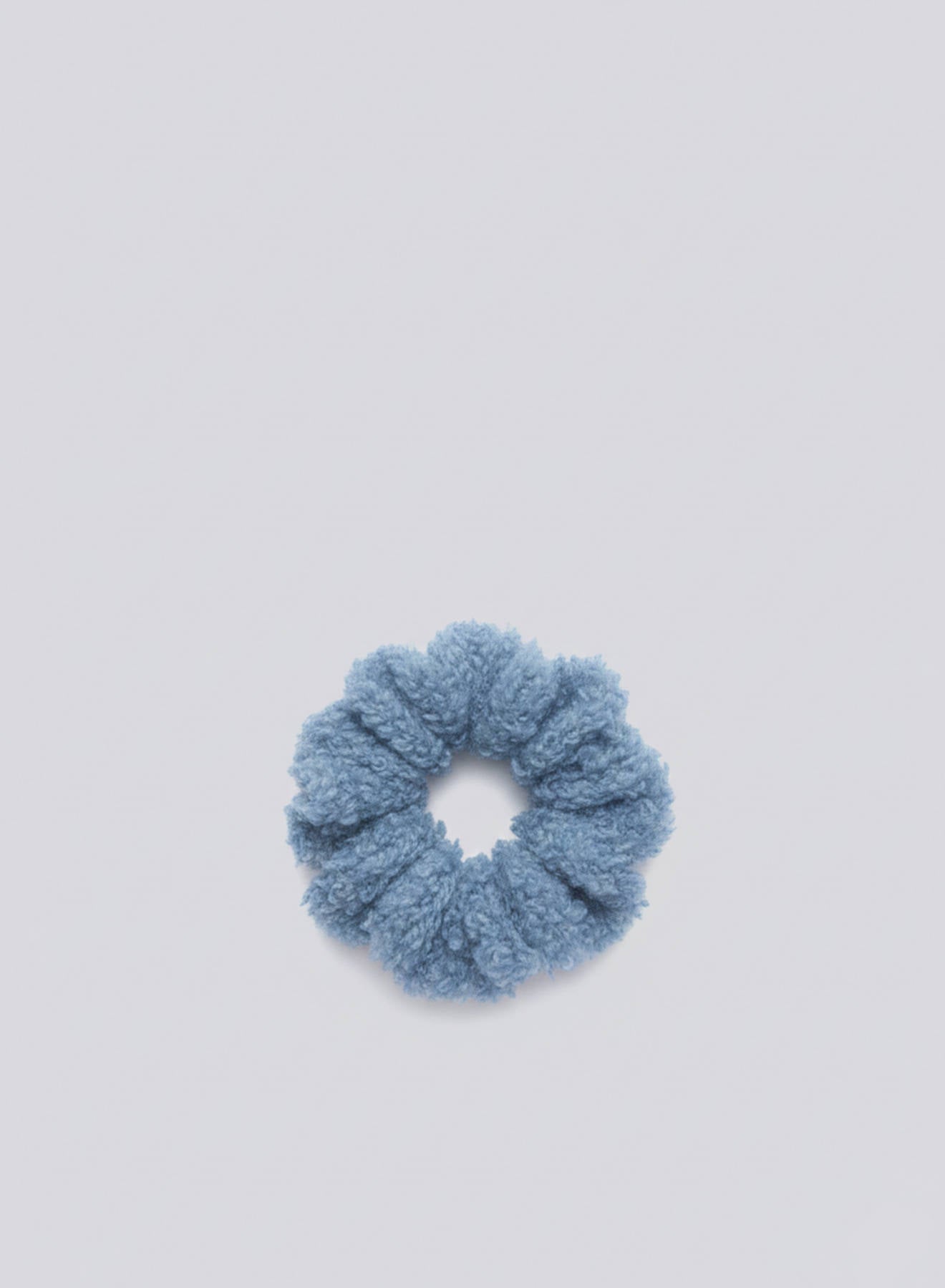 Maria la Rosa Scrunchie Boucle Haargummi Zuckerblau Wolle