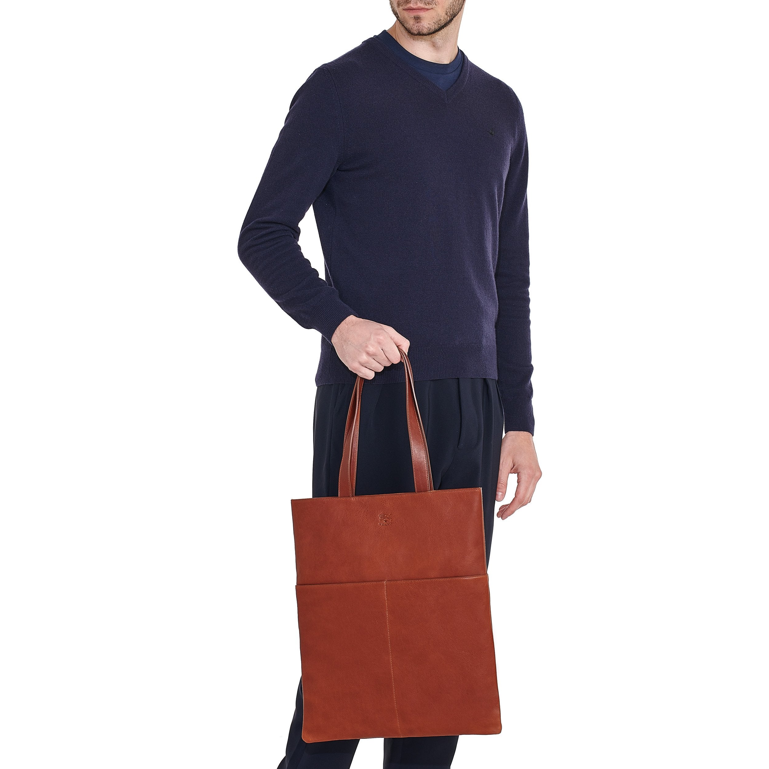 Il Bisonte Oriuolo Shopper Vollleder sepia