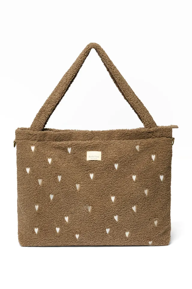 Studio Noos Teddy Diaper Bag Wickeltasche Brown Hearts