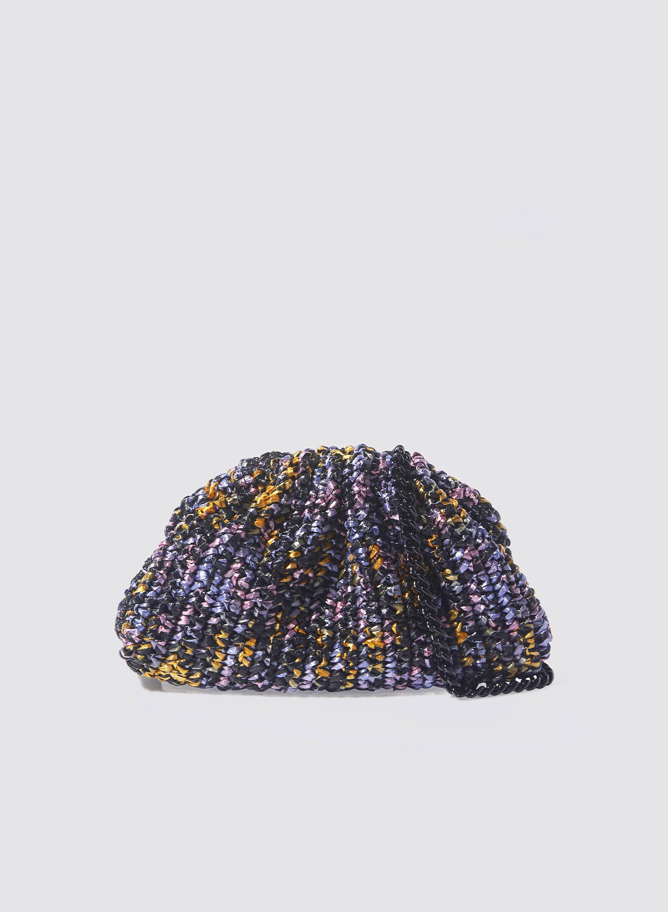 Maria la Rosa Earth Crochet Clutch Blau Raffia