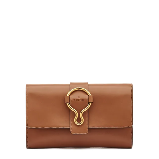 Il Bisonte Consuelo Clutch Vollleder schoko