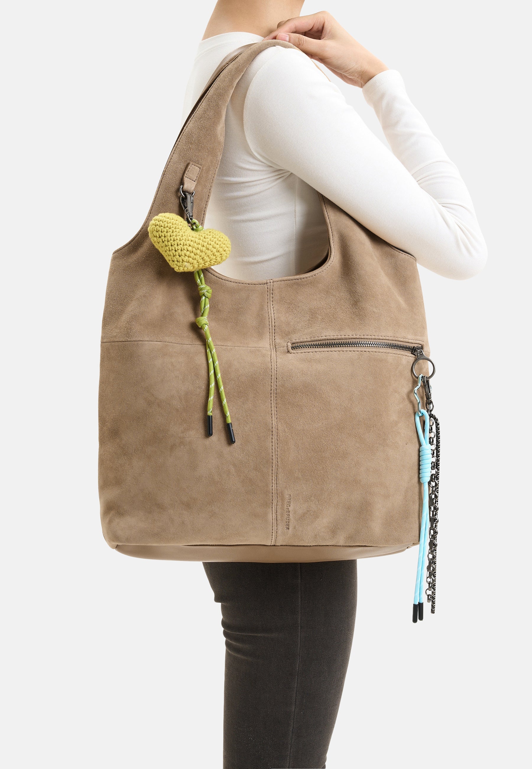 FREDsBRUDER Beautiful Mess Hobo Tasche taupe Wildleder
