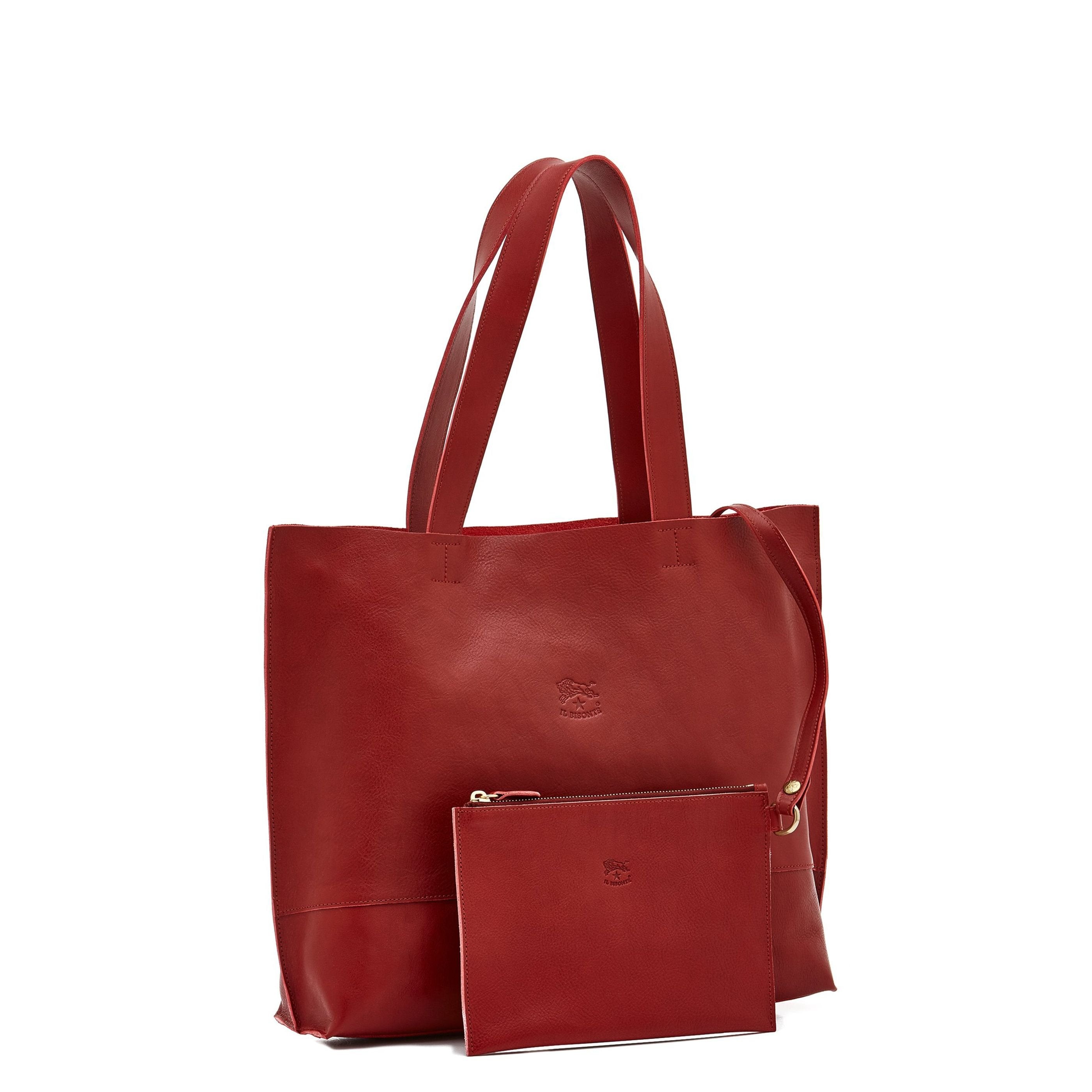 Il Bisonte Talamone Shopper Damen Rot Vollleder