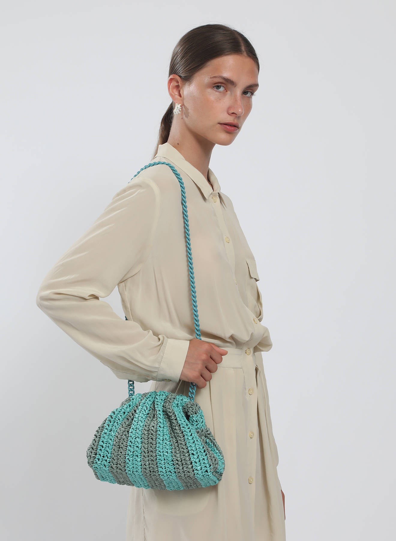 Maria la Rosa Mini Game Clutch Schwarz Viskose