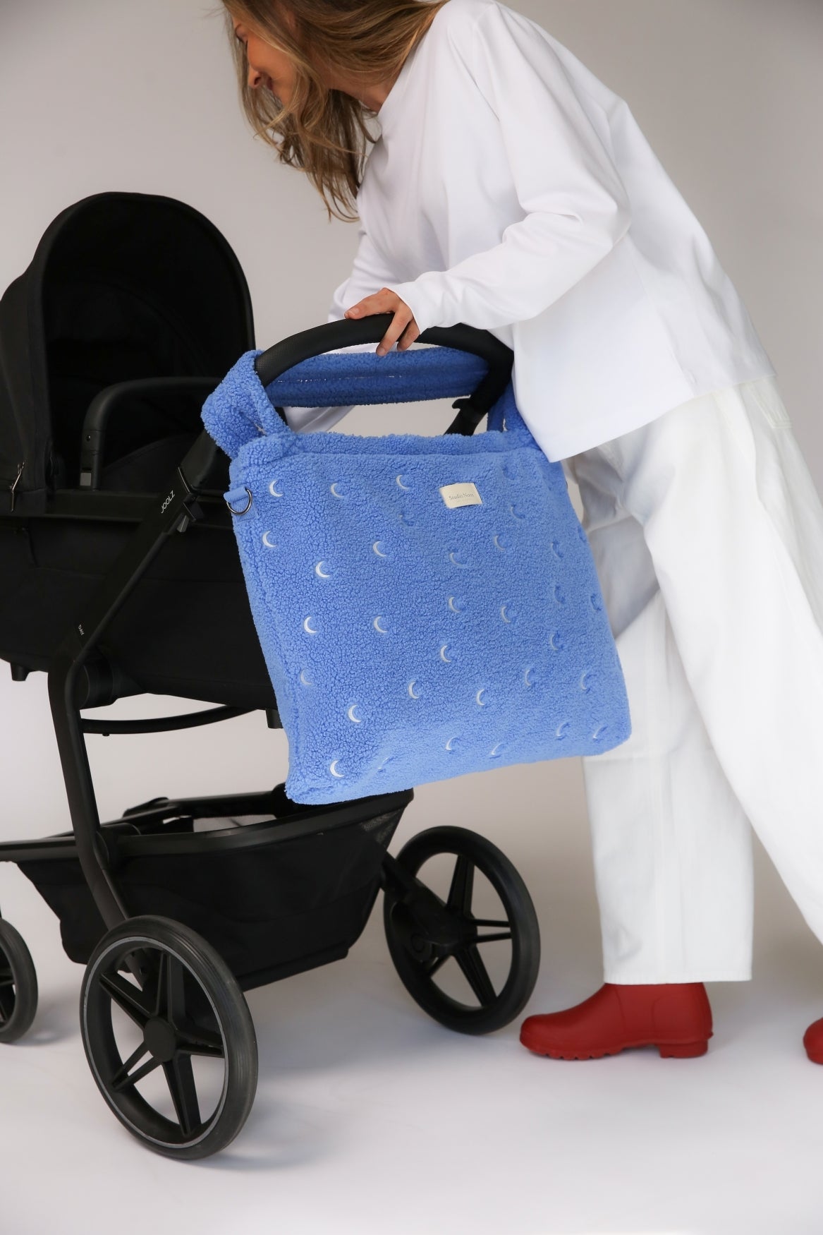 Studio Noos Teddy Wickeltasche Hellblau Moon wasserabweisend