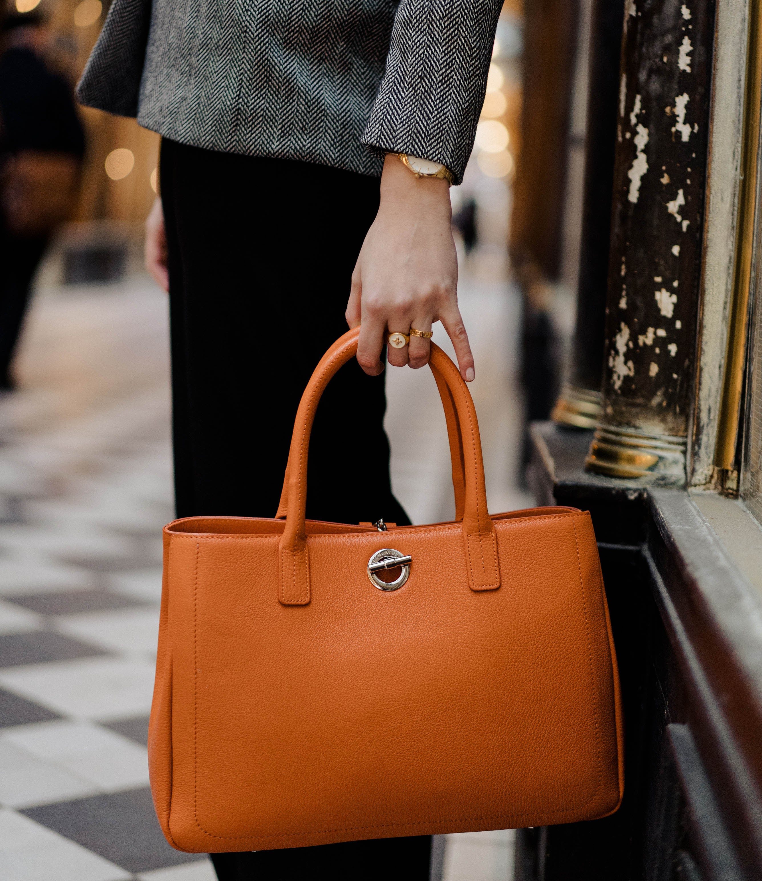 Lamarthe Paris Handtasche Orange Vollleder