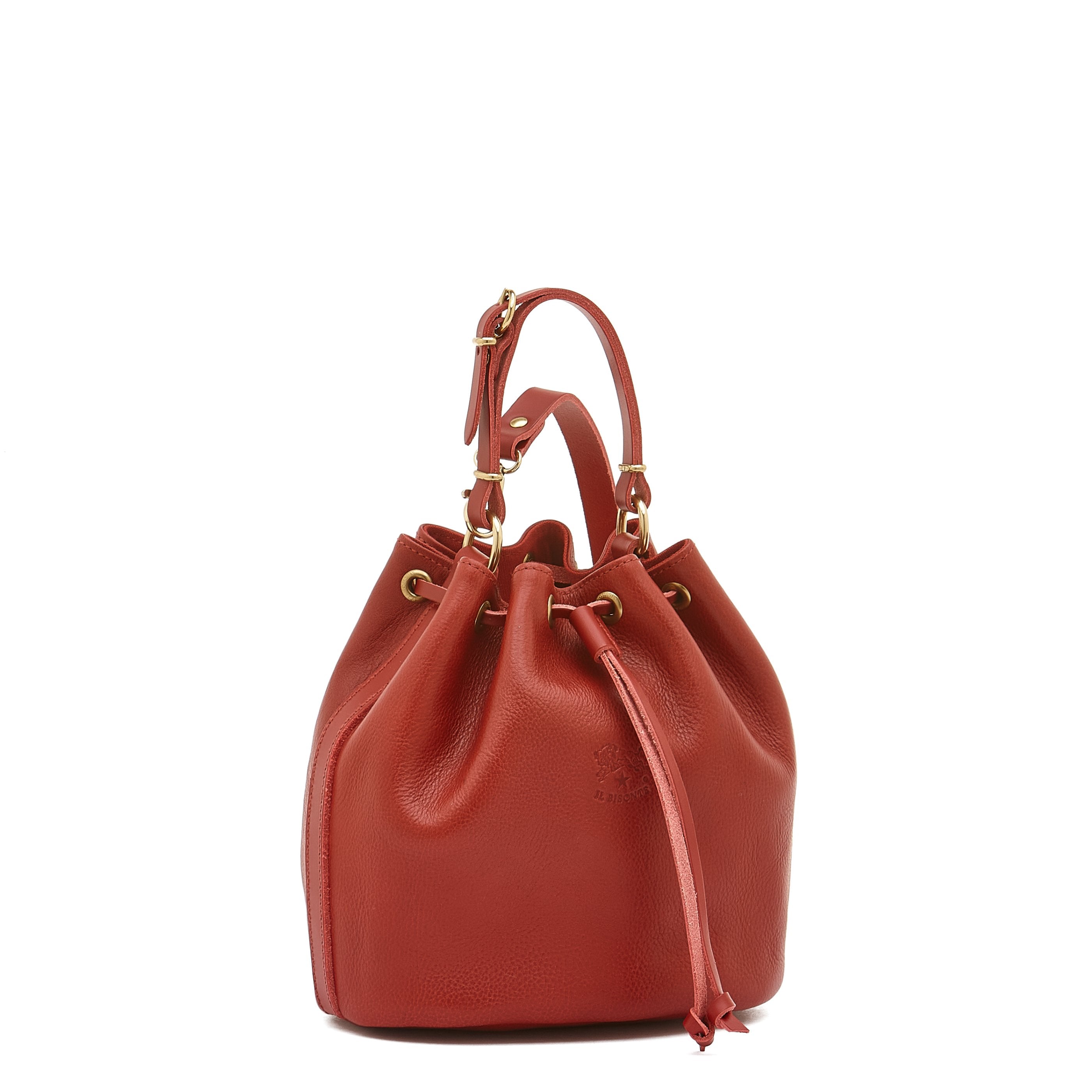 Il Bisonte Beuteltasche Vollleder rot