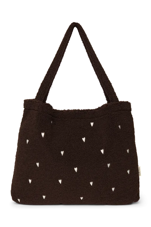 Studio Noos Teddy Mom Bag Handtasche Chocolate Hearts Plüsch