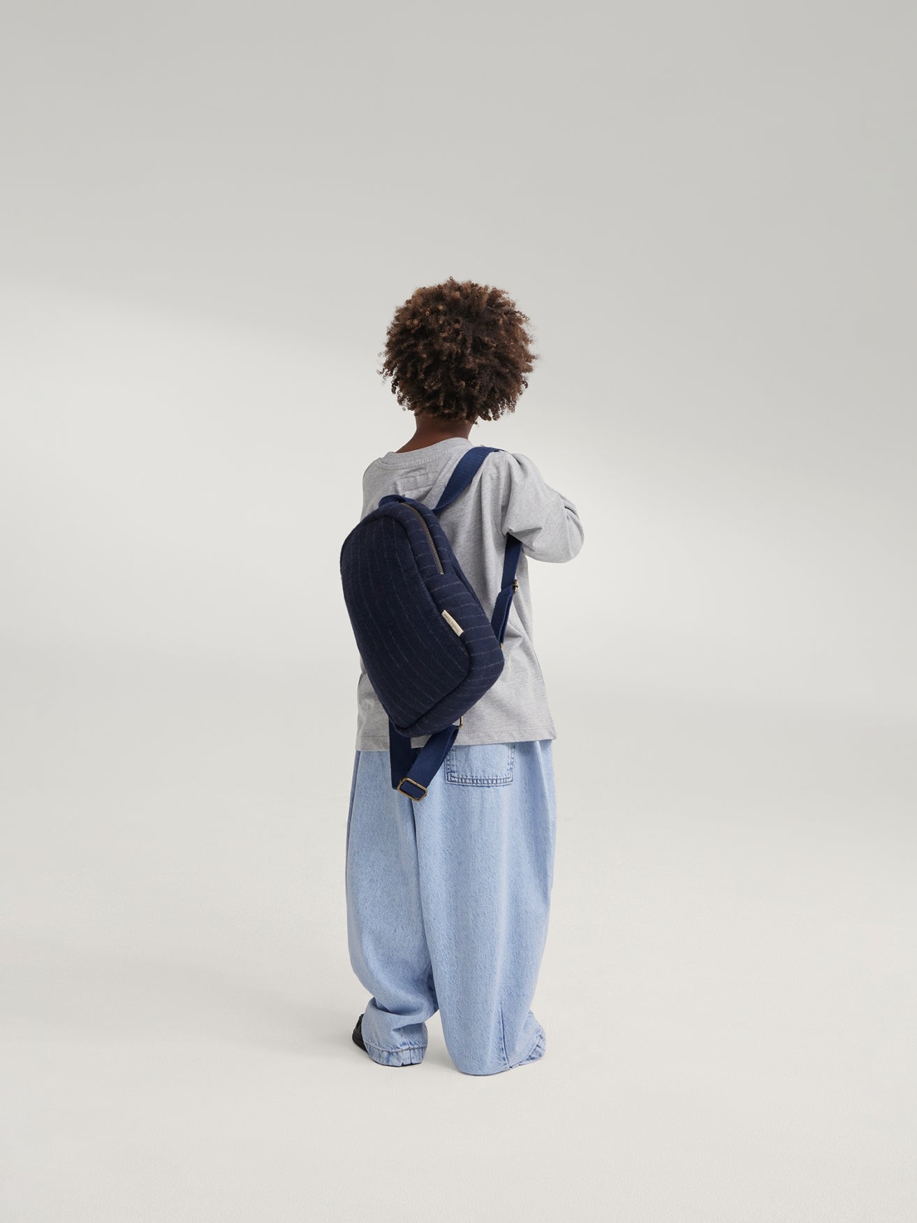 Studio Noos Flannel Chalkstripe Mini Rucksack Dunkelblau