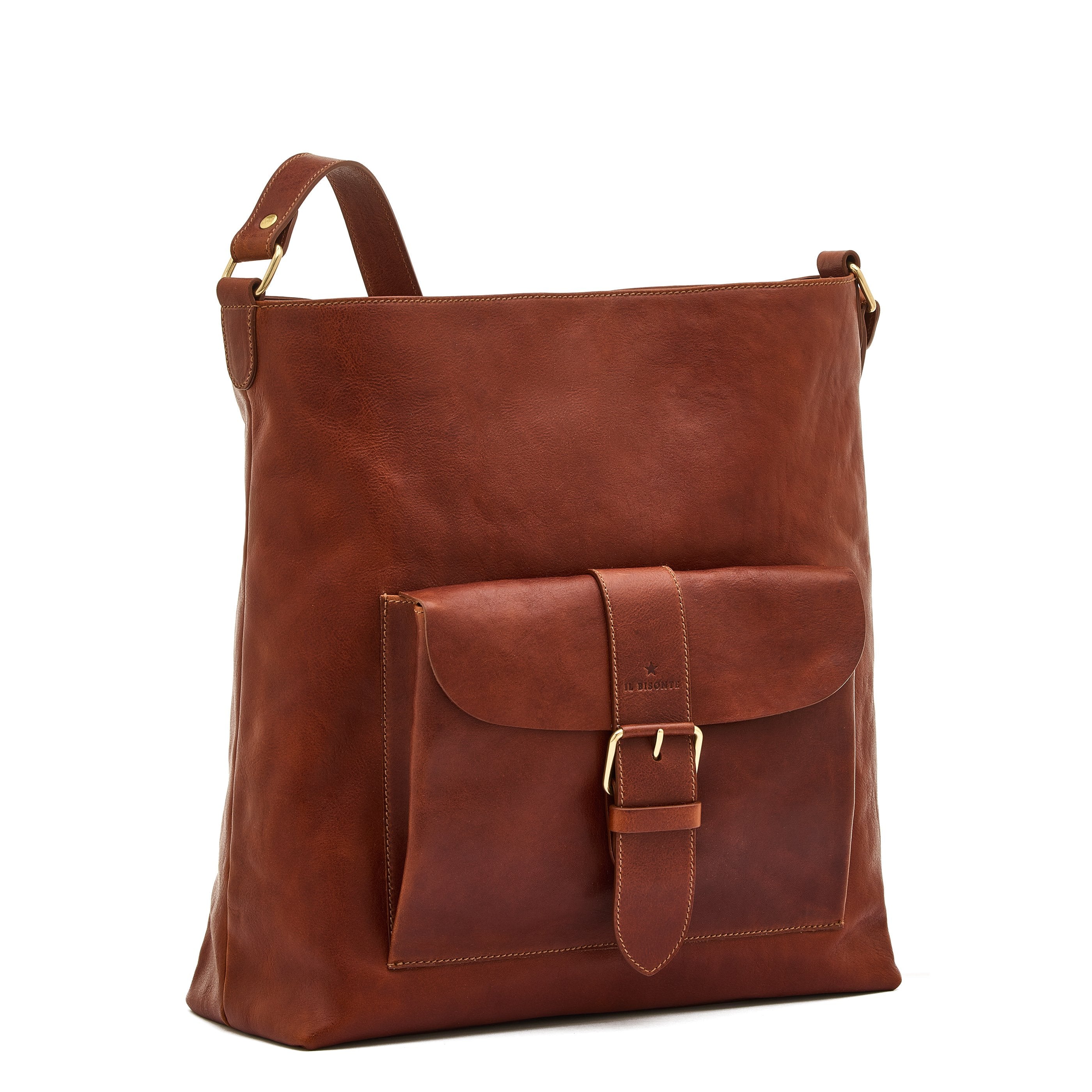 Il Bisonte 1990 Schultertasche Seppia Damen Vollleder