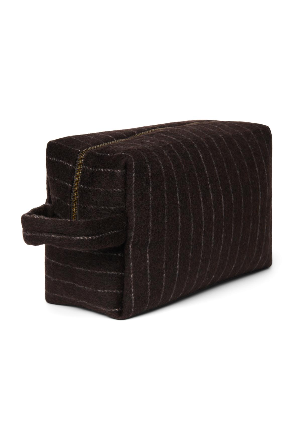 Studio Noos Flannel Chalkstripe Toiletry Bag Kulturbeutel Braun