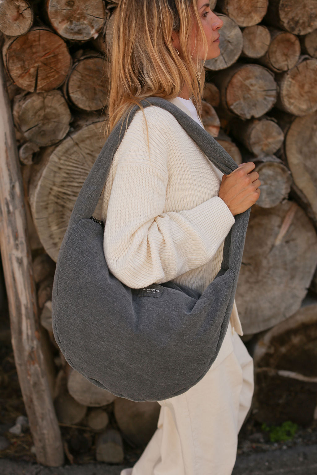 Studio Noos Denim Cross Body Umhängetasche Grey Denim