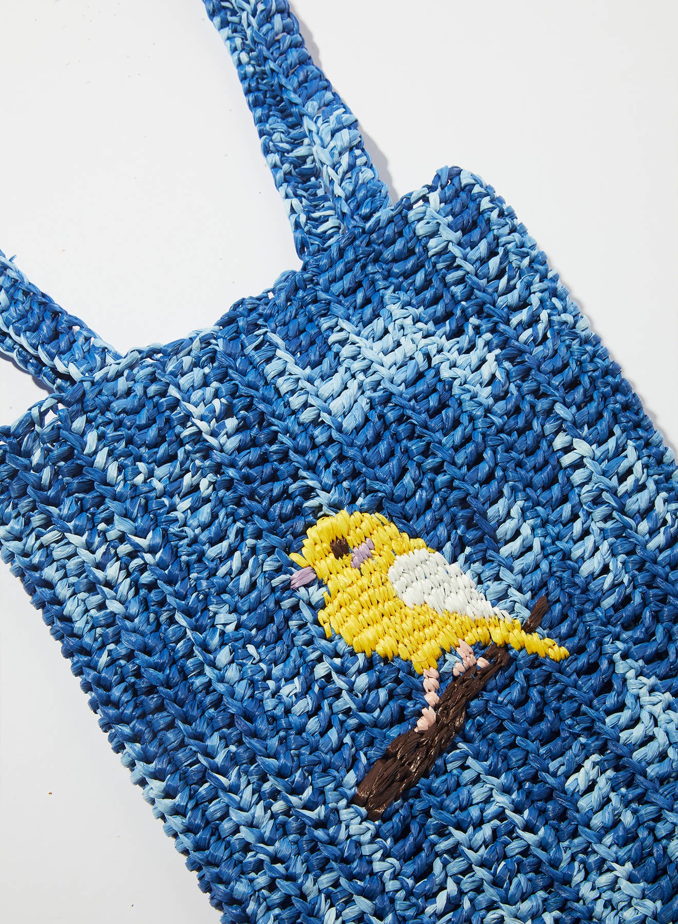 Maria la Rosa Little Bird Tote Jeansblau Raffia