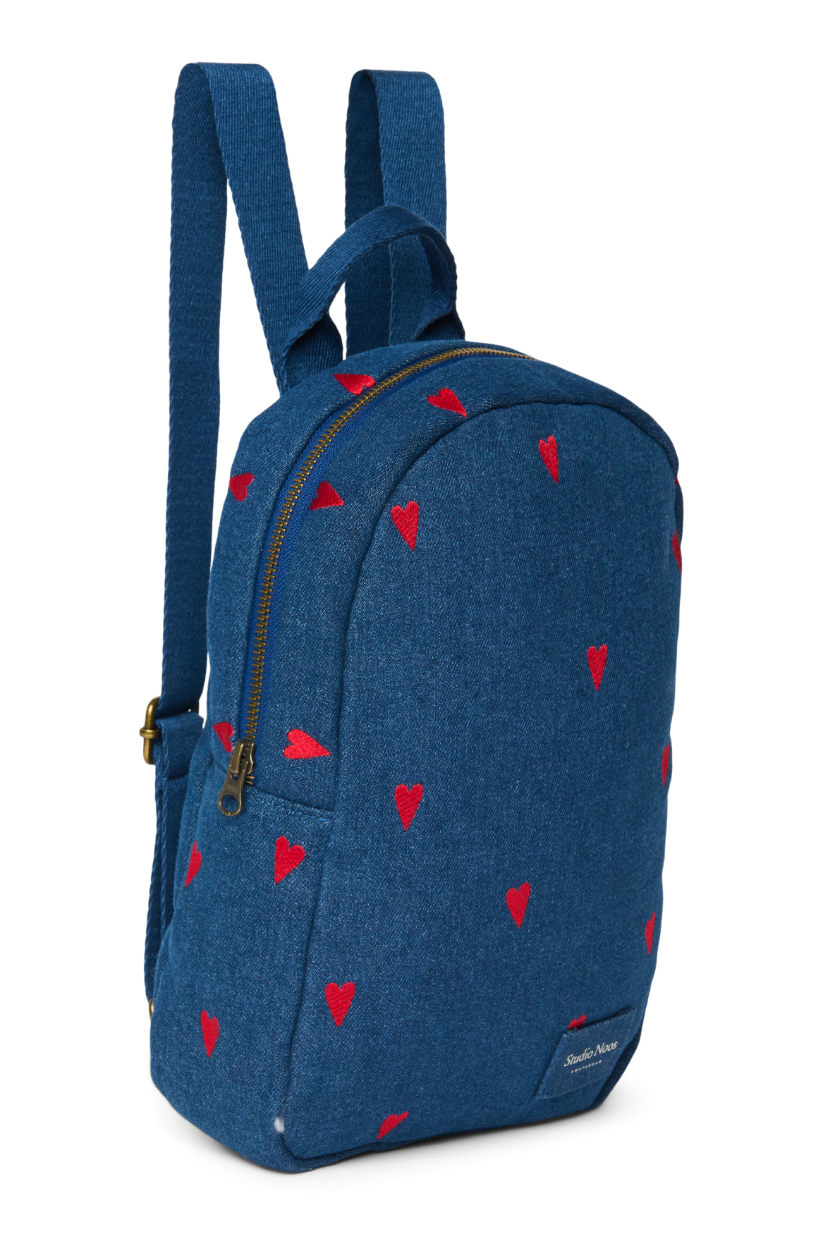 Studio Noos Denim Mini-Rucksack Dunkelblau Rote Herzen