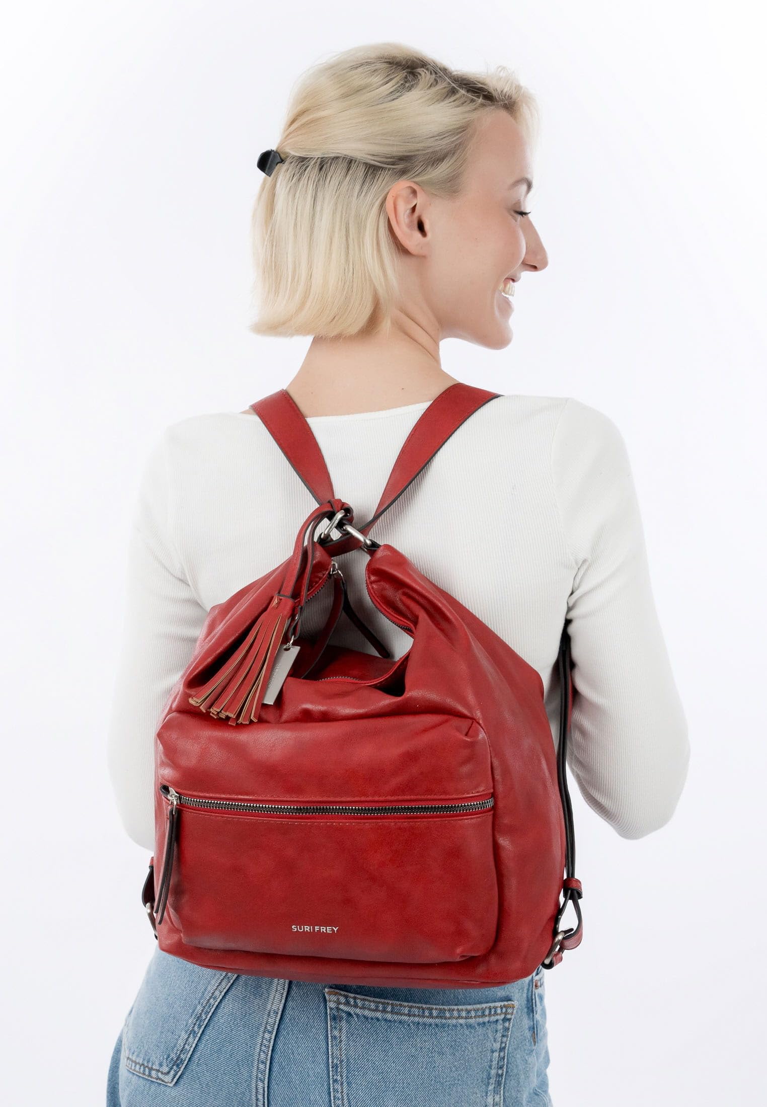 SURI FREY Carly Rucksack Rot 2-in-1 Umhängetasche