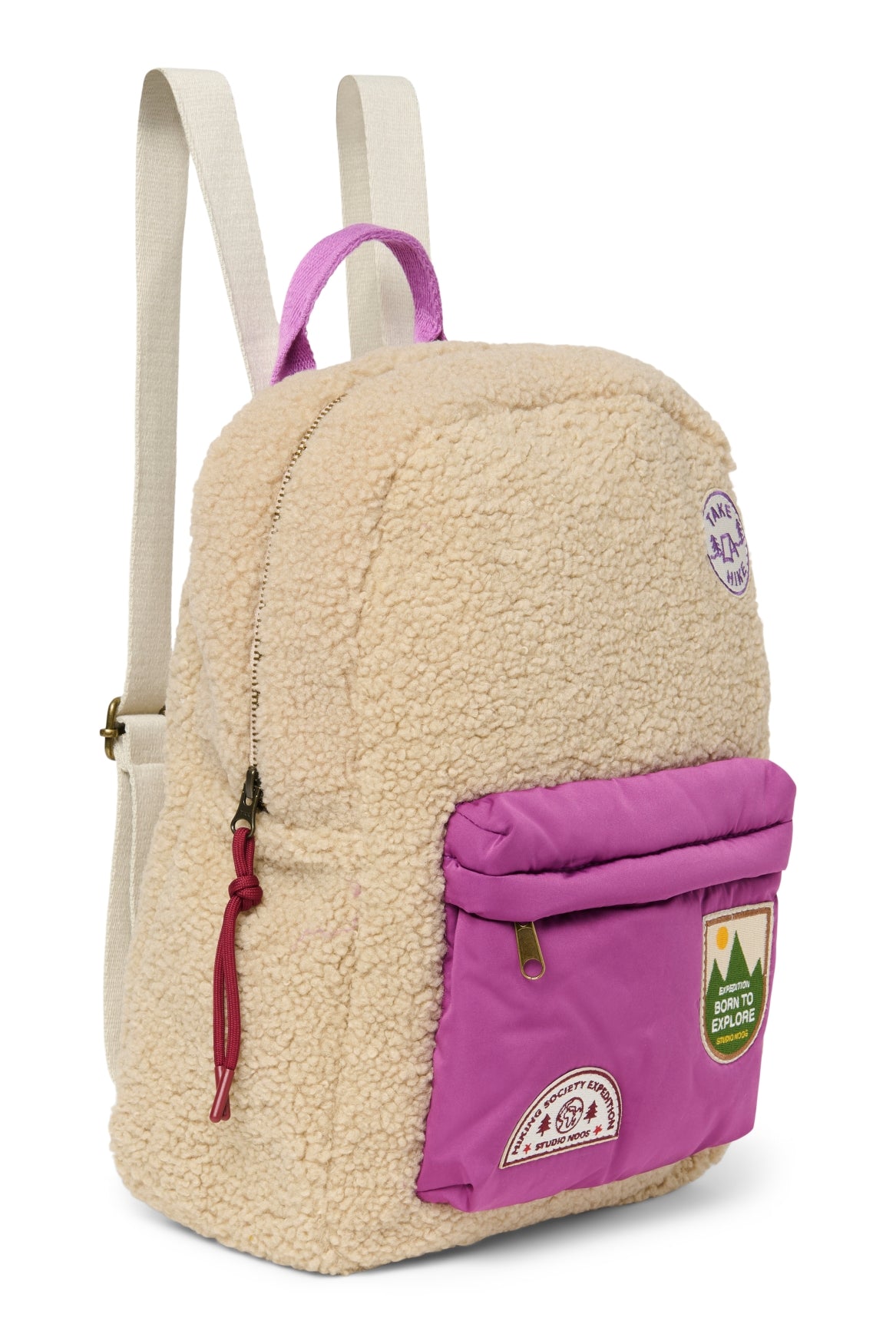 Studio Noos Teddy Midi Rucksack Ecru Purple ab 6 Jahren