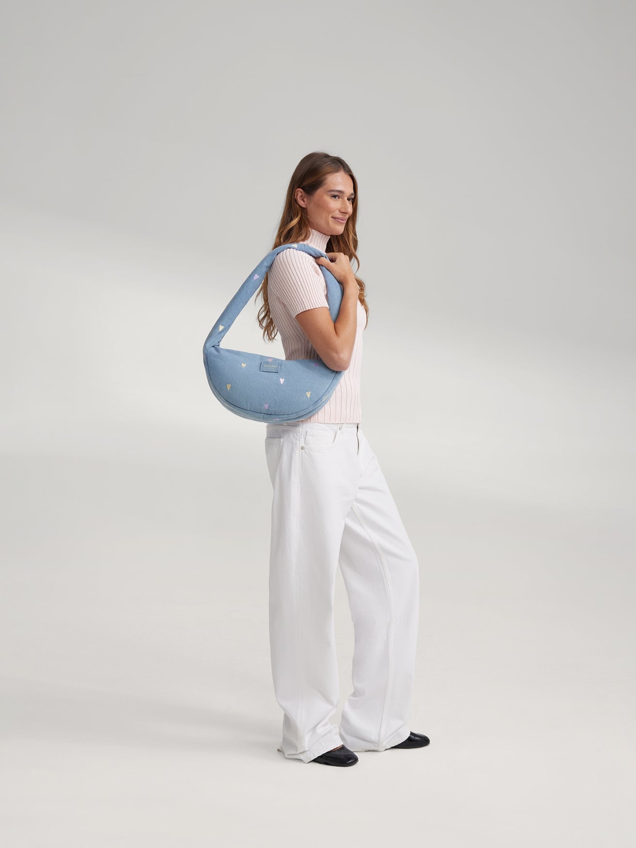 Studio Noos Denim Mini Crossbody Tasche Hellblau