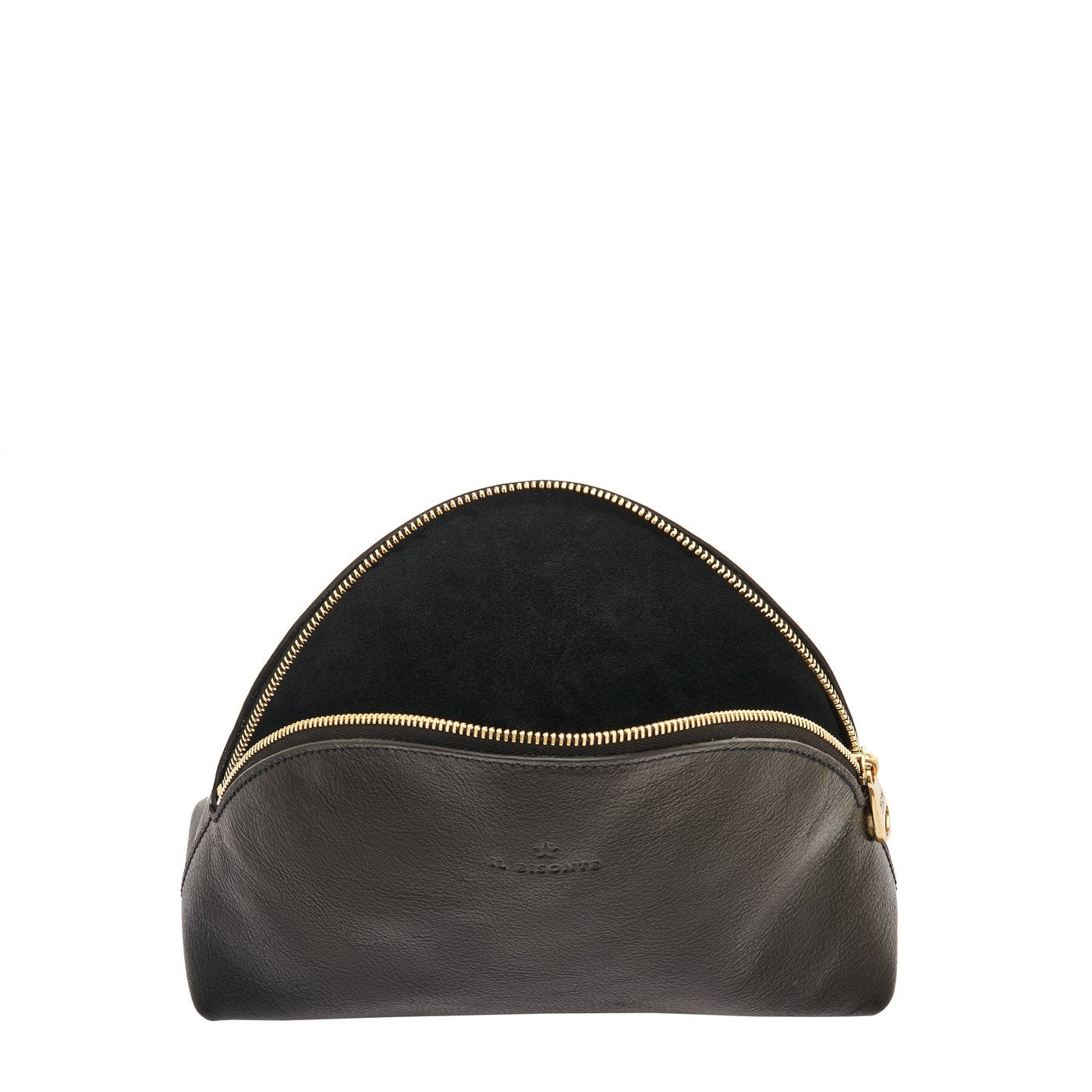 Il Bisonte Bigallo Pouch Clutch schwarz Vollleder