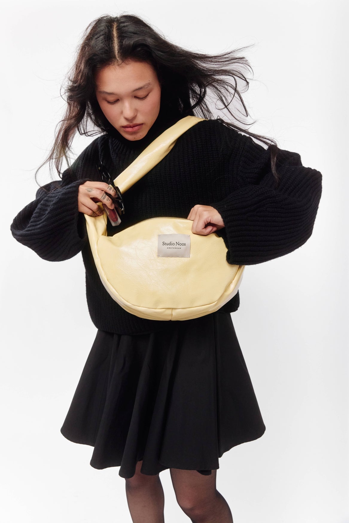 Studio Noos Vegan Leather Mini Umhängetasche Butter Kunstleder