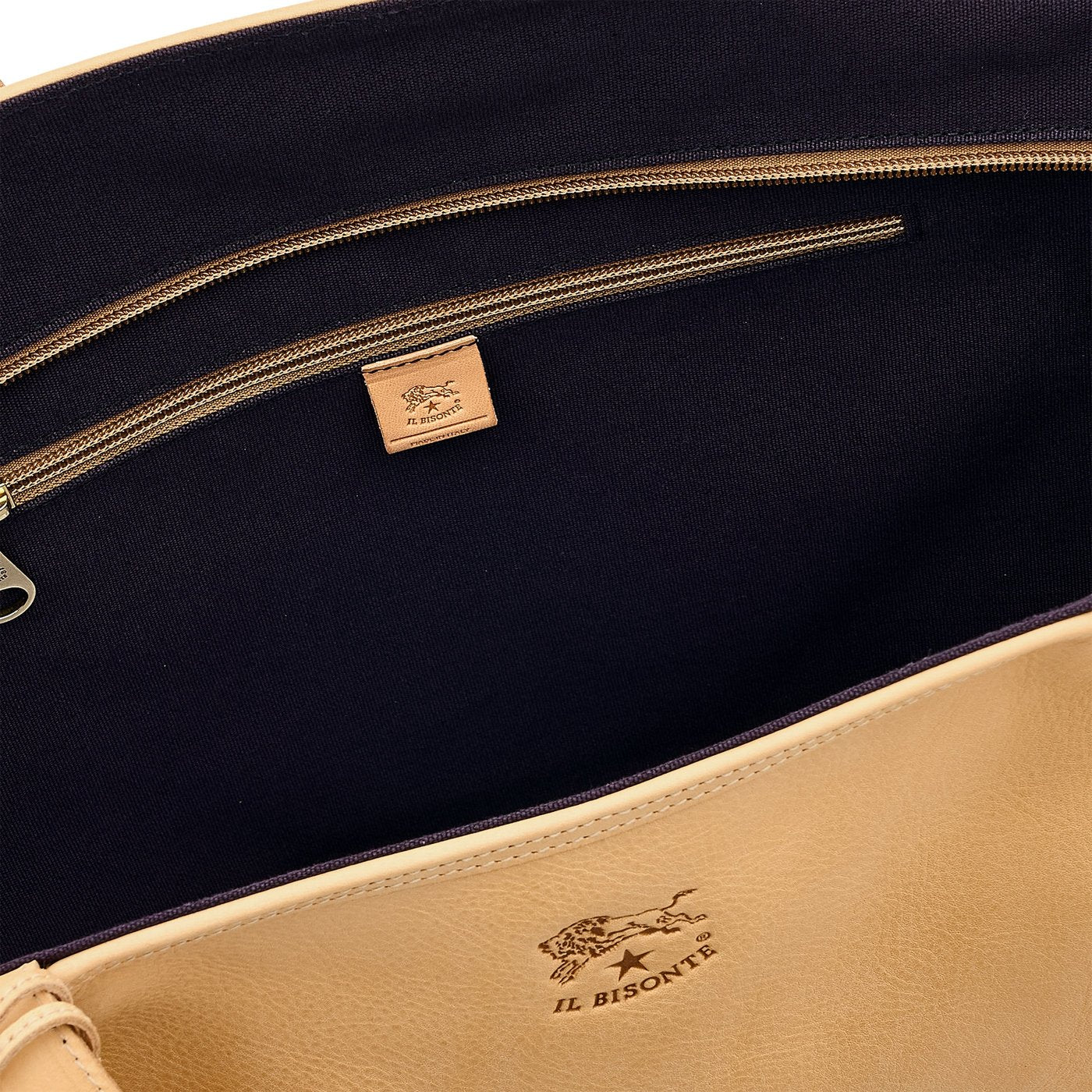 Il Bisonte Archive 1970 Shopper Blau Natur Stoff