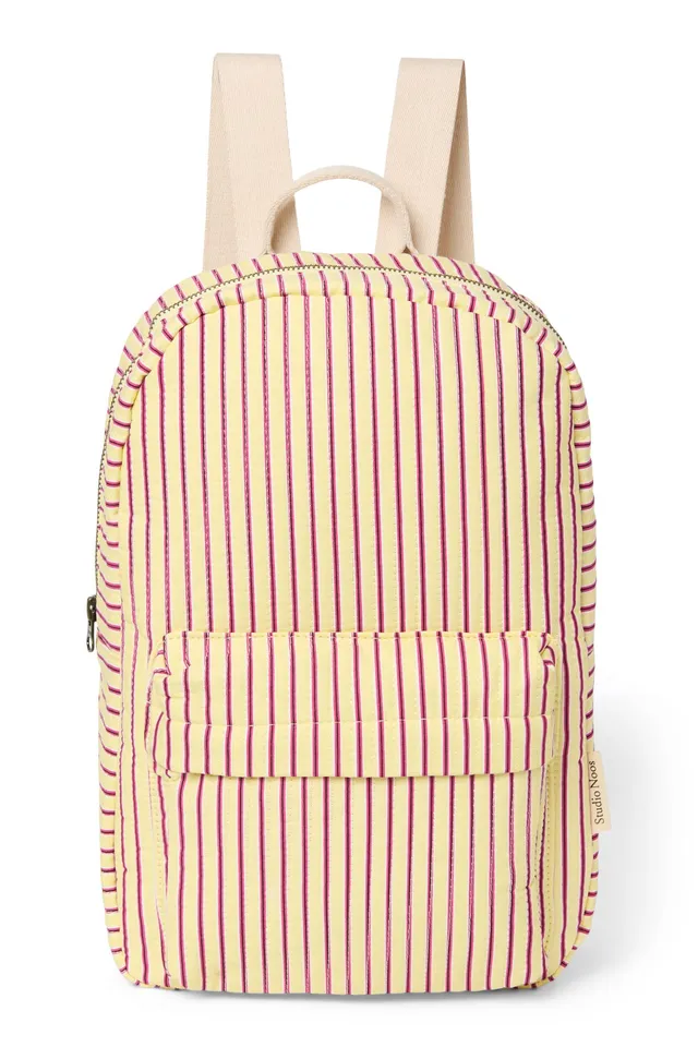 Studio Noos Poplin Striped Midi Rucksack Butter Yellow Kinder