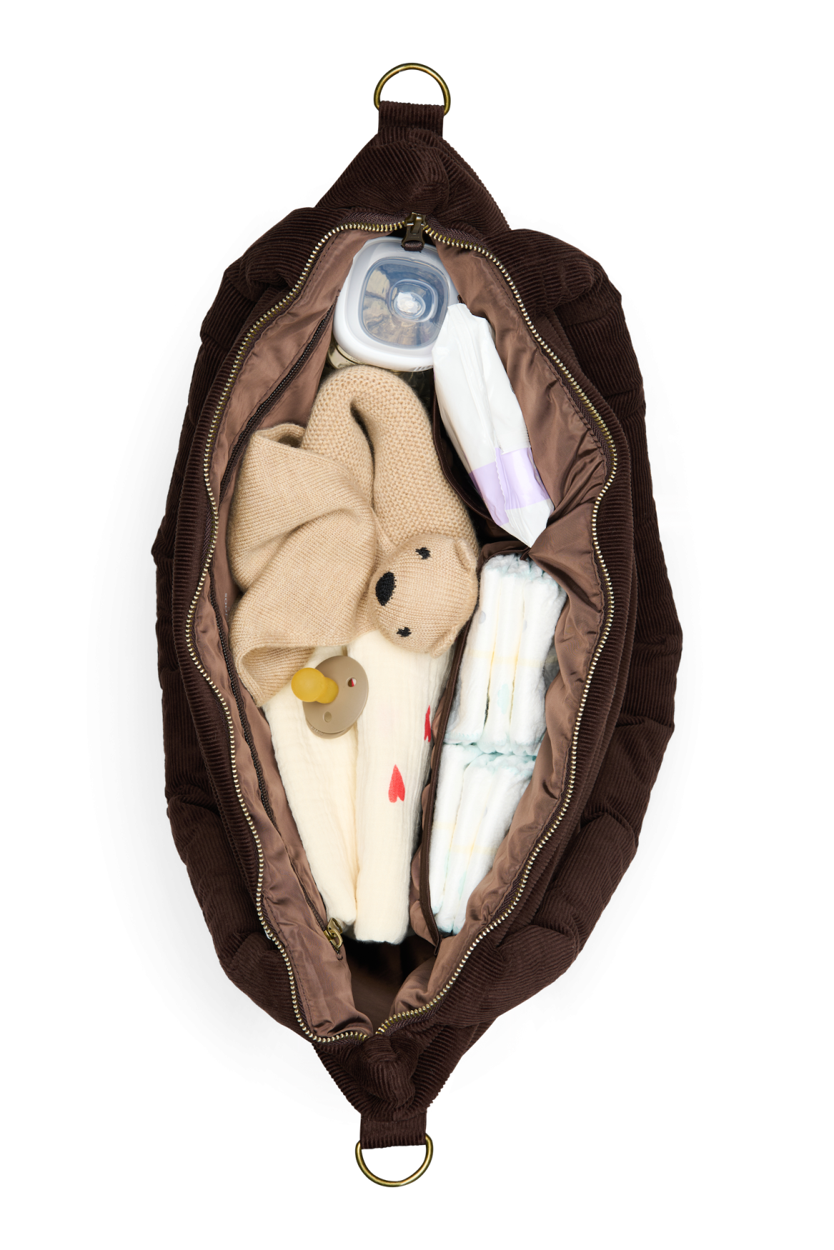 Studio Noos Rib Puffy Wickeltasche Dark Brown gerippt