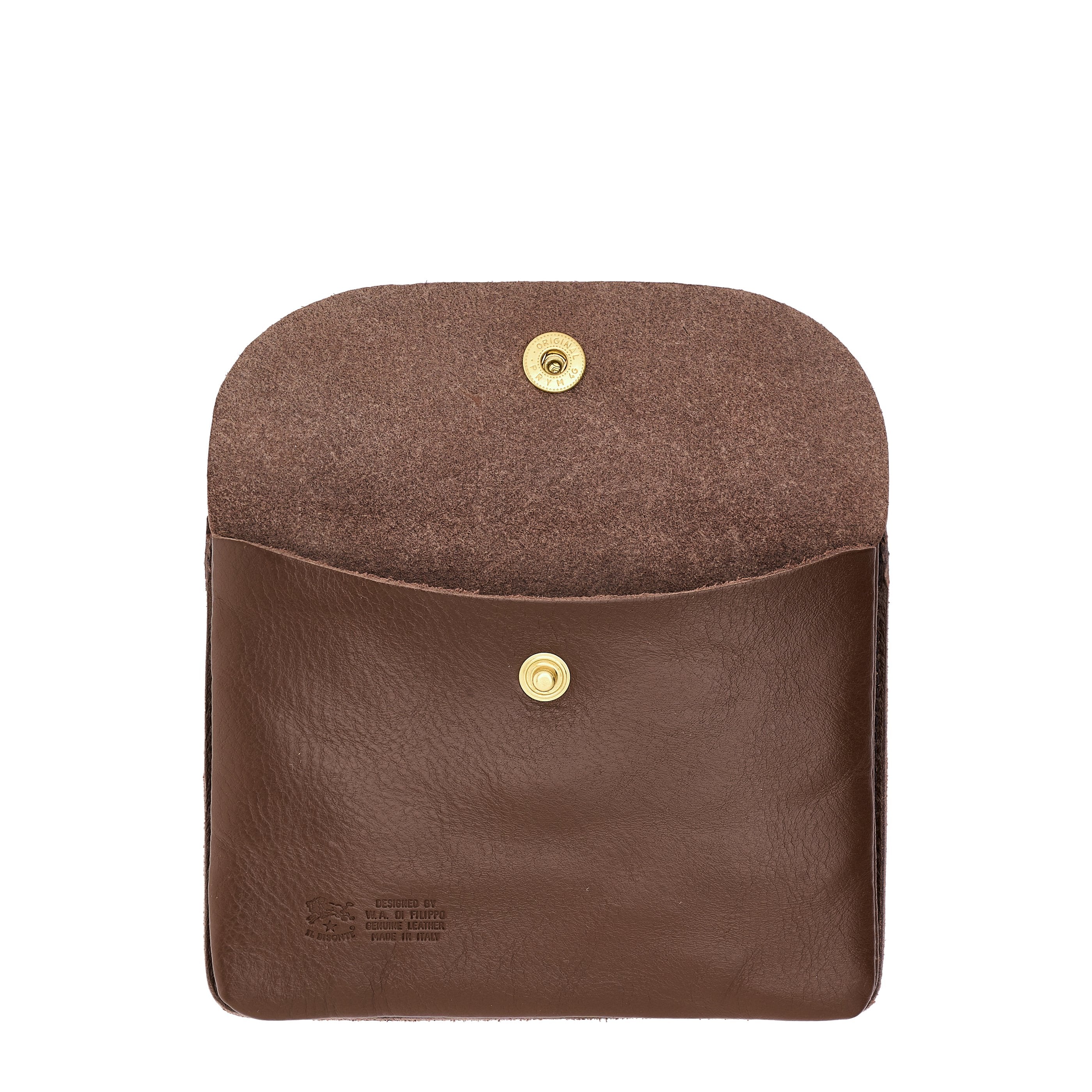 Il Bisonte Clutch Vollleder Tabakbraun 3 Fächer