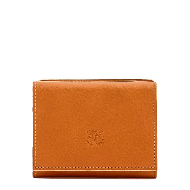 Il Bisonte Portemonnaie Karamell Leder mit Münzfach