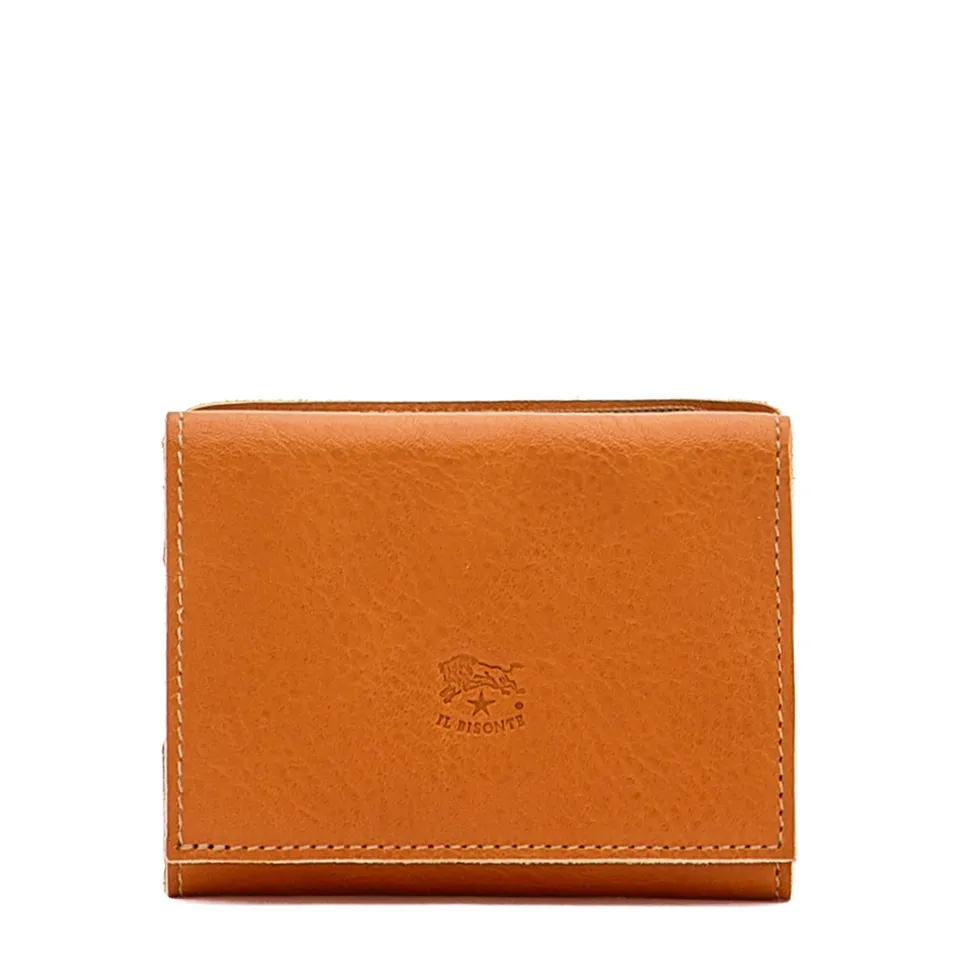 Il Bisonte Portemonnaie Karamell Leder mit Münzfach