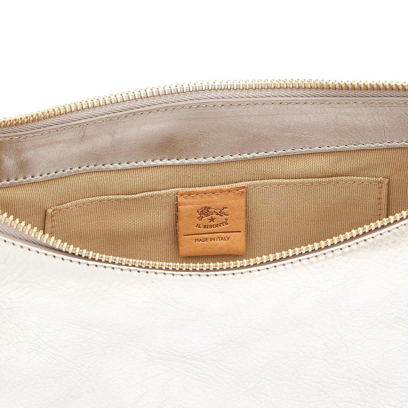 Il Bisonte Oliveta Hobo Silber Metallicleder