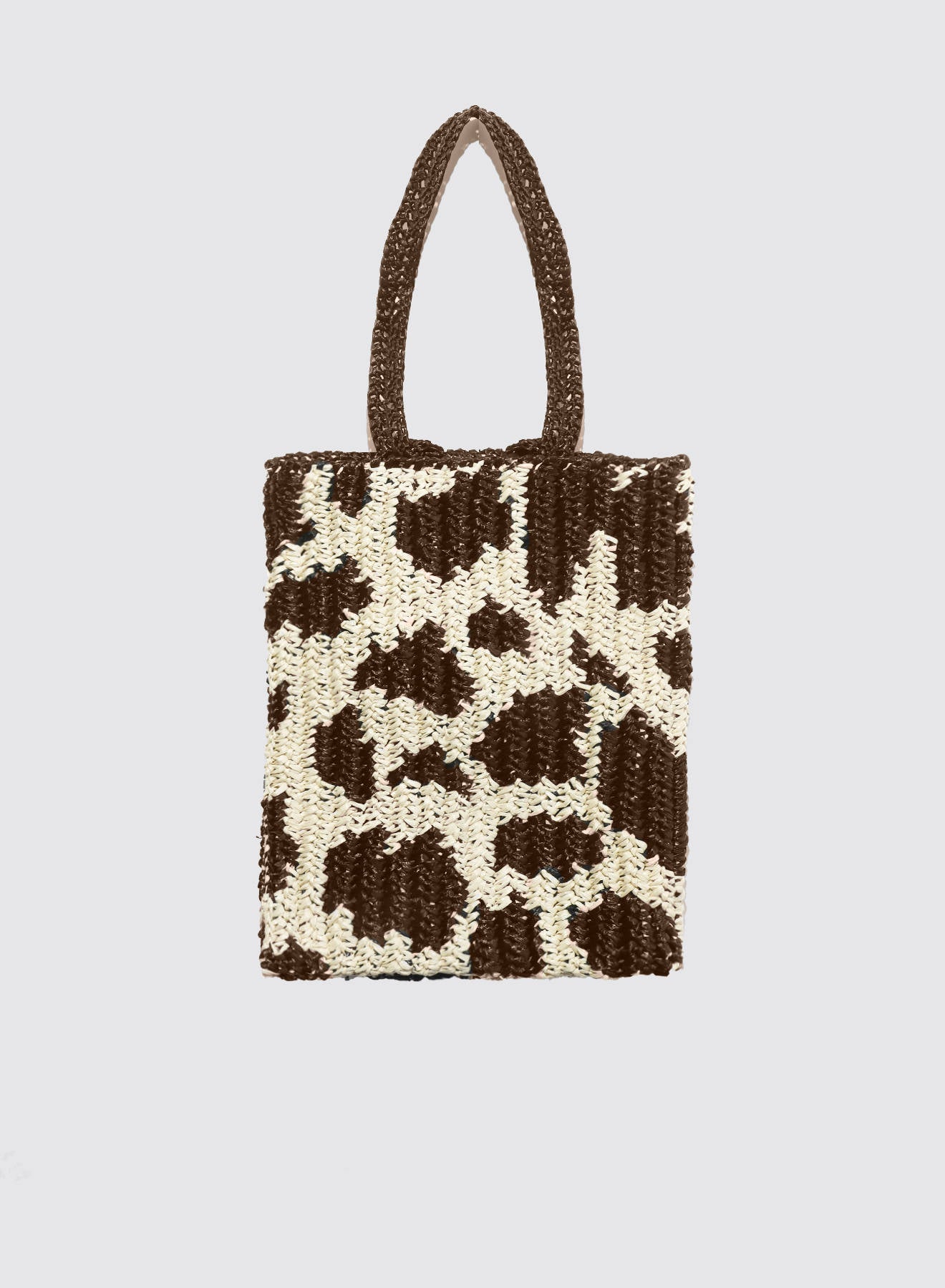Maria la Rosa Americana Crochet Tote Braun Rafia