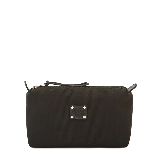 Il Bisonte Beauty-Case Kosmetiktasche Vollleder schwarz